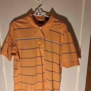 Izod Peach Polo with Navy Stripes